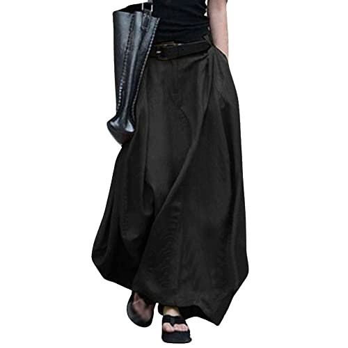 ThreeH Frauen Hohe Taille Rock Linie Flowy Plus Size Maxi Röcke mit Taschen für Strand SchwimmenCoverup Night Out Casual Office Party von ThreeH