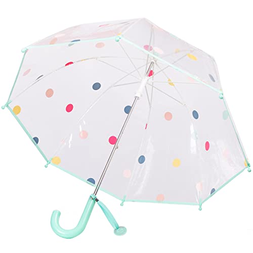 ThreeH Kinder Dots Bubble Regenschirm mit Einfacher Griff 8 bruchsichere Faserrippen 28 Zoll erweitertes Vordach Großes Geburtstagsfeier-Weihnachten,Grün von ThreeH