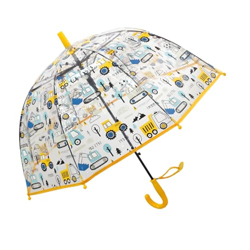 ThreeH Klare Blase Regenschirm Winddichter Leichter Regenschirm für Kinder von 2-7 Jahren Automatisch öffnen Kuppel Bubble Regenschirm Gelb von ThreeH