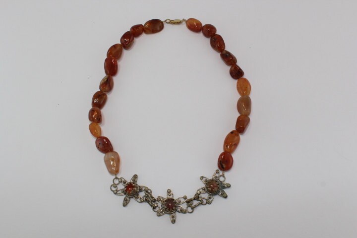 Jahrgang Achat Perlen Halskette Jahrgang Achat Perlen Halskette von ThreeHensDesigns