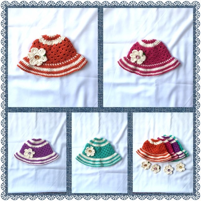 Weicher Sommerhut Aus Baumwolle - Wellenförmiger Sonnenhut Mit Weicher Krempe Orange, Rosa, Lila, Petrol Sie Wählen Die Größe von ThreeLittlePeppers