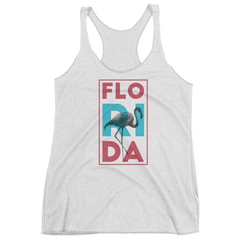 Florida Neon Flamingo Damen Racerback Tank von ThreeOhFiveClothing