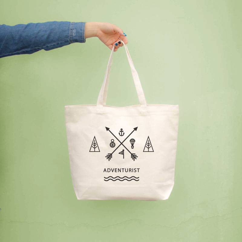 Adventurist Nette, Stilvolle Und Trendige Natürliche Grafik-Leinwand-Einkaufstasche | Jcb012 von ThreeSixFiveDesign