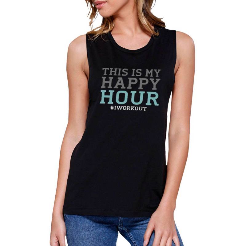 Arbeiten | Dies Ist Meine Happy Hour Schwarzes Ärmellos Einfach Und Trendy Muskeltop | Jms033 Arbeiten | Dies Ist Meine Happy Hour Schwarzes Ärmellos Einfach Und Trendy Muskeltop | Jms033 von ThreeSixFiveDesign