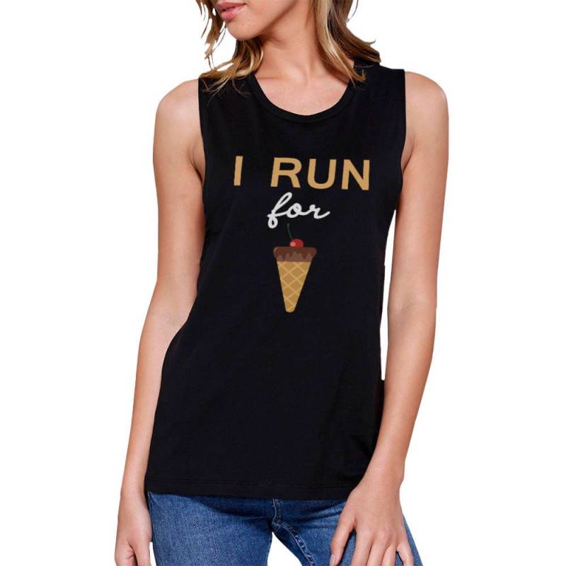 Arbeiten | I Run For Ice Cream Schwarzes Ärmelloses Süßes Witziges Muskeltop | Jms032 Arbeiten | I Run For Ice Cream Schwarzes Ärmelloses Süßes Witziges Muskeltop | Jms032 von ThreeSixFiveDesign