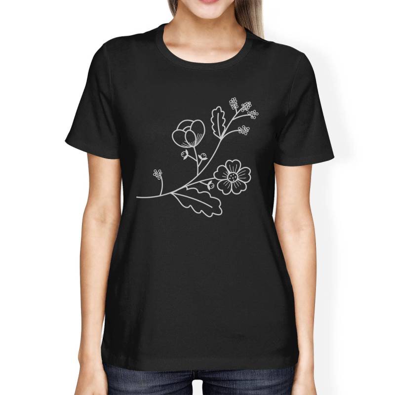 Aussen | Blumen - Frauen Kurzarm- Grafik- T Shirt Für Blumenliebhaber [Jct274] von ThreeSixFiveDesign