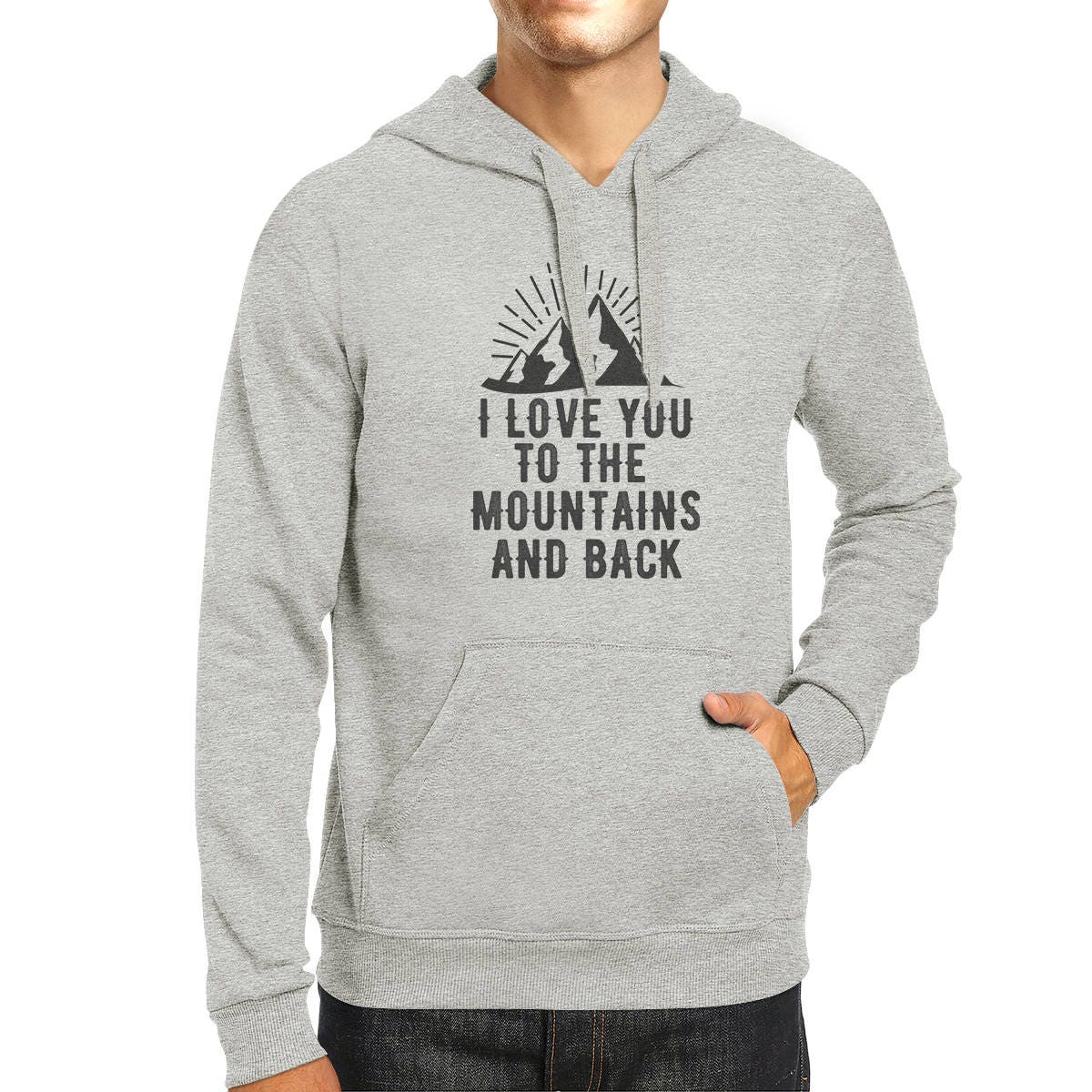 Aussen | Ich Liebe Berge Und Zurück - Unisex Kapuzenpullover [Jhd097] von ThreeSixFiveDesign