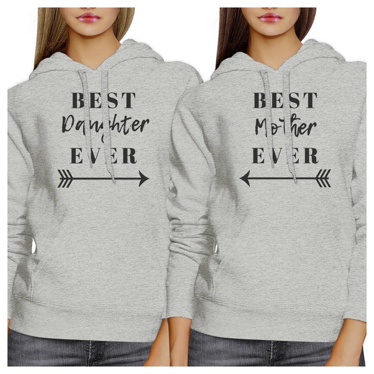 Beste Tochter/Mutter Überhaupt Heather Grey Hoodie Set [Fhd017He] von ThreeSixFiveDesign