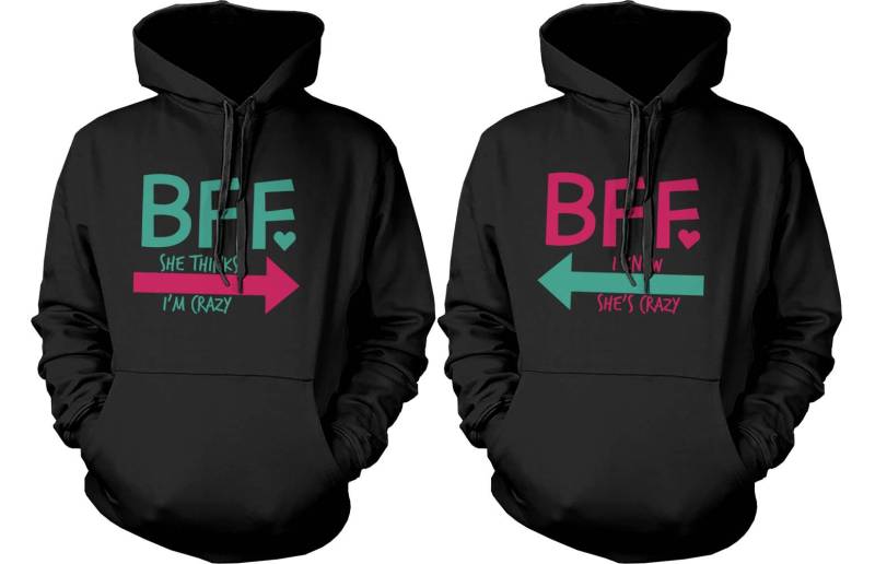Bff Hoodie Set Ich Denke, Sie Ist Verrückt Grafik [Fhd001] von ThreeSixFiveDesign