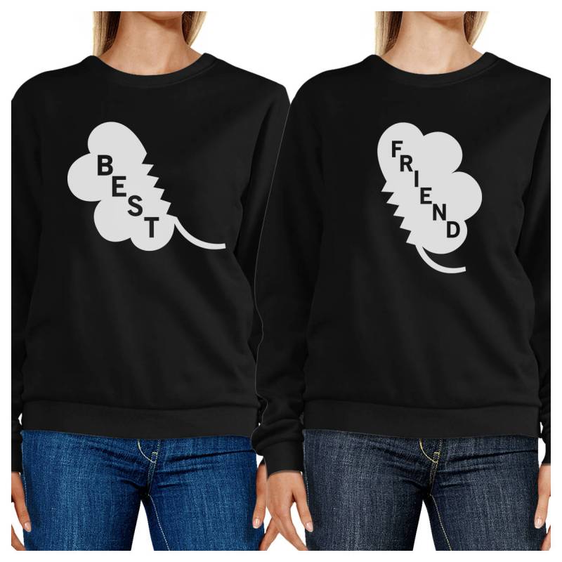 Bff Klee Grafik Schwarz Sweatshirts Set [Fss029Bk] von ThreeSixFiveDesign
