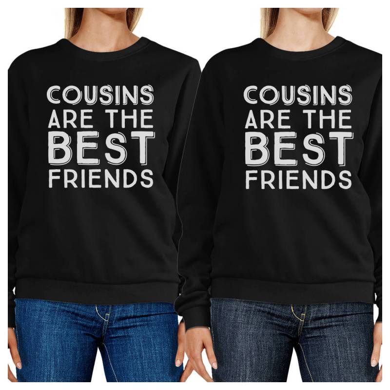 Cousinses Are The Best Friends Bff Grafik Sweatshirts Set [Fss044Bk] von ThreeSixFiveDesign