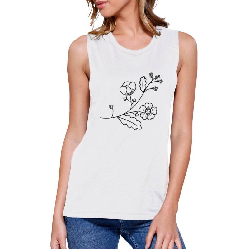 Erden Tag | Blumen Weiß Ärmellos Einfach Trendy Stylish Grafik Muskeltop | Jms123Wt Erden Tag | Blumen Weiß Ärmellos Einfach Trendy Stylish Grafik Muskeltop | Jms123Wt von ThreeSixFiveDesign