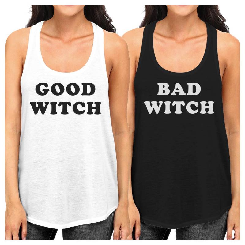 Halloween | Gute Hexe Und Schlechte Weiße Schwarze Bff Grafik Passende Tank Tops Große Halloween Geschenke von ThreeSixFiveDesign