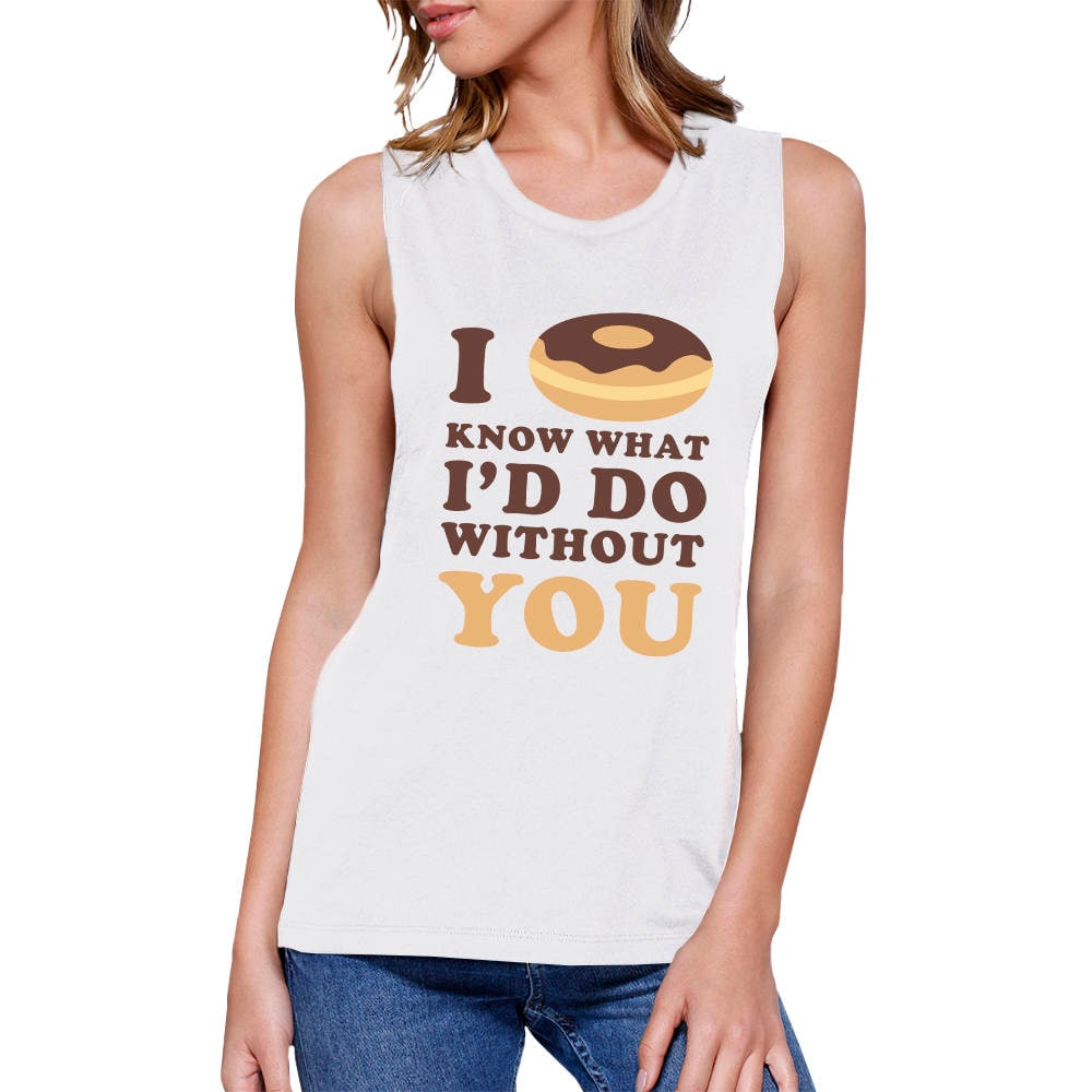 Humor | I Donut Know Weiß Ärmelloses Niedliches Lustig Stilvolles Grafik Muskeltop | Jms110At Humor | I Donut Know Weiß Ärmelloses Niedliches Lustig Stilvolles Grafik Muskeltop | Jms110At von ThreeSixFiveDesign