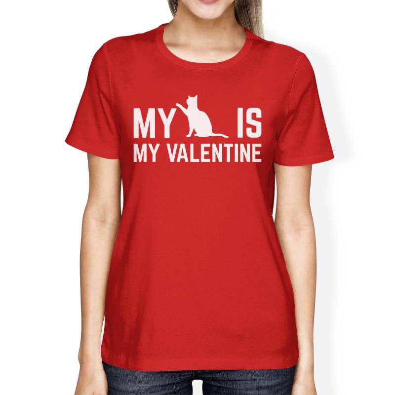 Katzenliebhaber | My Cat Valentine Frauen T-Shirt Lustig Geschenkidee Valentinstag [Jct241] von ThreeSixFiveDesign