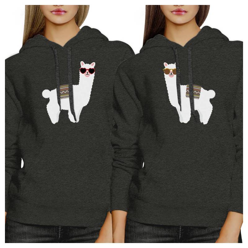 Llama Bff Hoodie Set Grau [Fhd040Cy] von ThreeSixFiveDesign