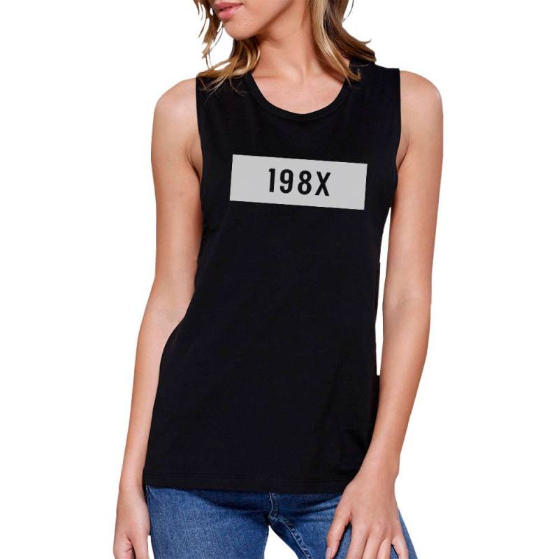 Mädchen | 198x Schwarzes Ärmelloses Süßes Einfaches Stilvolles Grafik-Muskeltop | Jms108Bk von ThreeSixFiveDesign