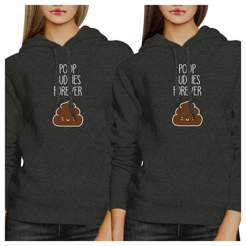 Poop Buddies Forever Bff Hoodie Set in Cool Grau [Fhd041Cb] von ThreeSixFiveDesign