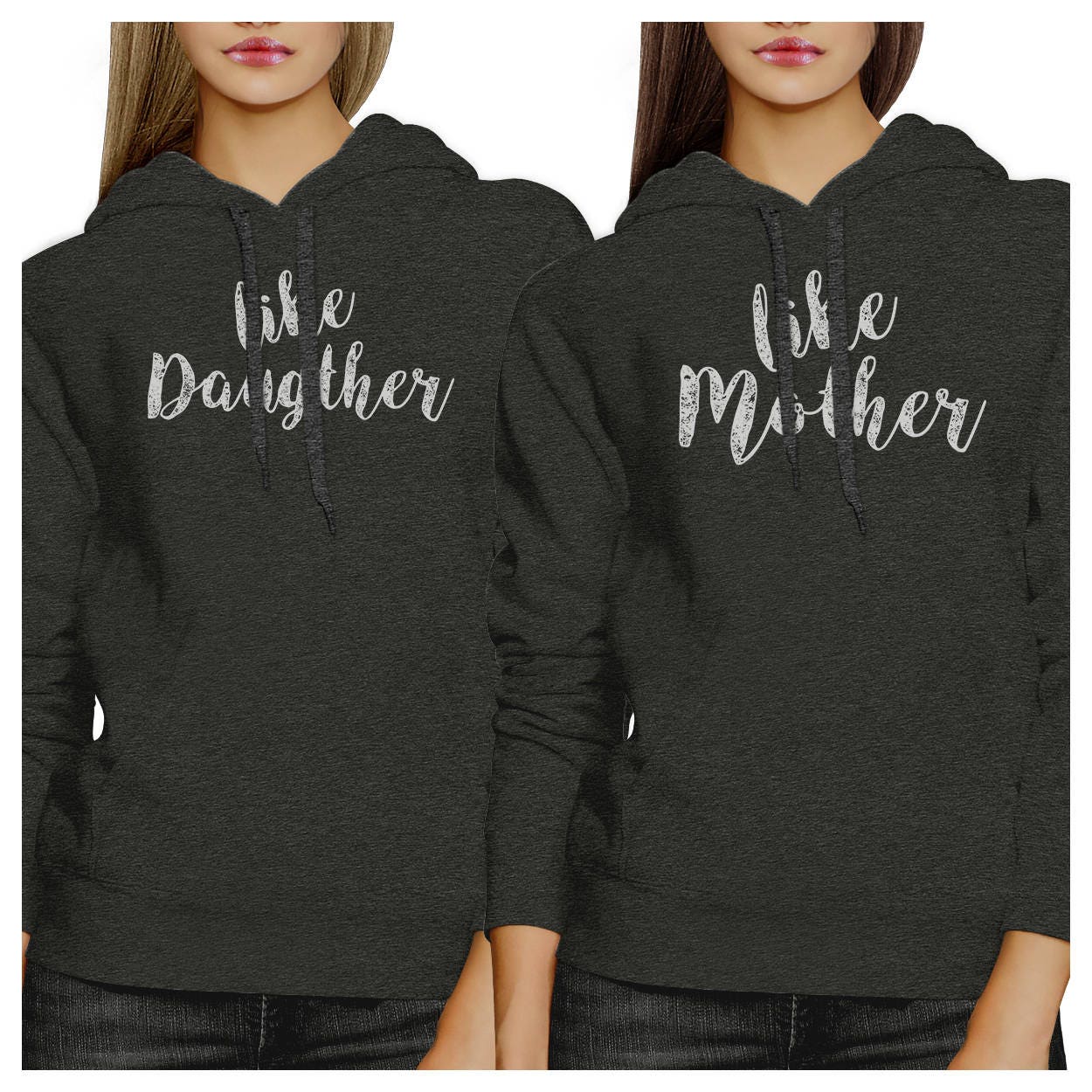 Set Wie Tochter Mutter Cooles Graues Hoodie [Fhd016Cy] von ThreeSixFiveDesign