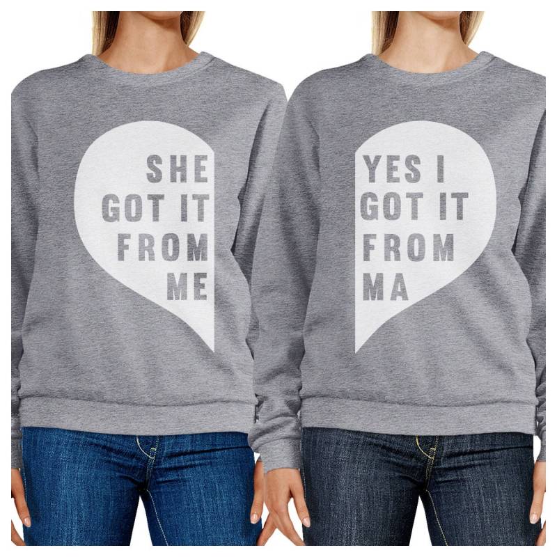 She Got It From Me Graphic Heather Grey Sweatshirts Set [Fss033He] von ThreeSixFiveDesign