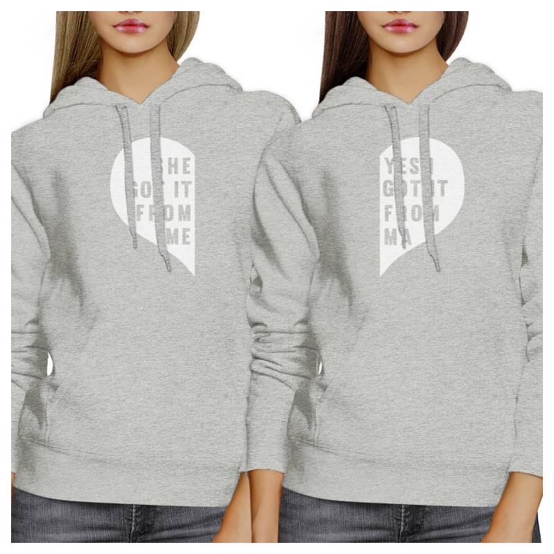 She Got It From Me Graumeliertes Hoodie Set [Fhd018He] von ThreeSixFiveDesign