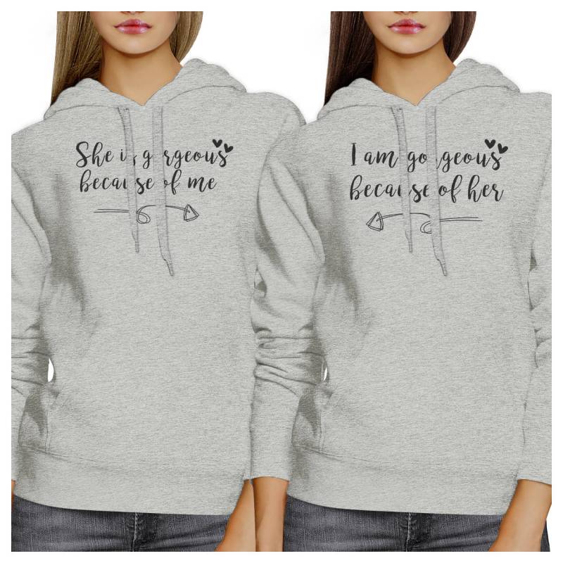 Sie Ist Wunderschön Wegen Mir Heather Grey Hoodie Set [Fhd019He] von ThreeSixFiveDesign