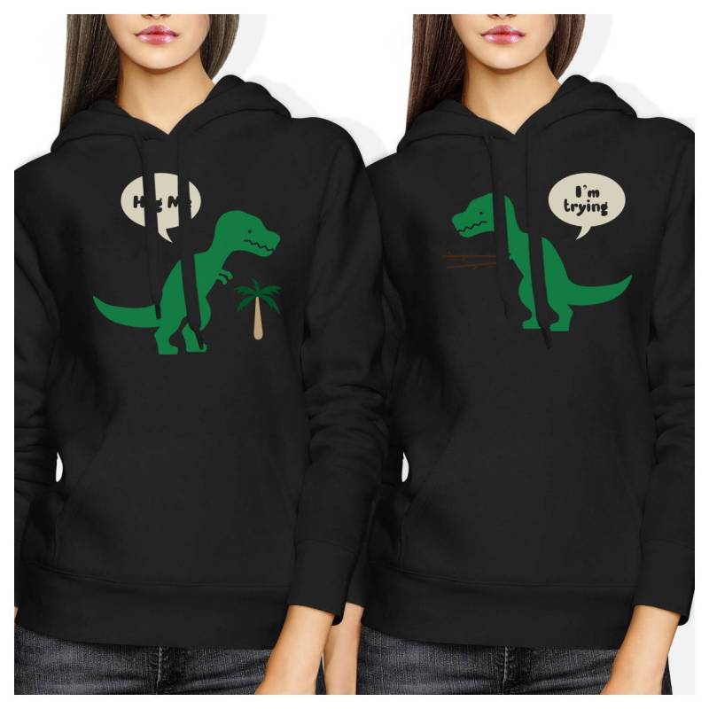 Trex Hug Me Bff Schwarz Hoodie Set [Fhd011] von ThreeSixFiveDesign