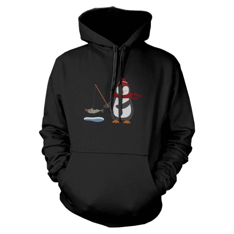 Weihnachten | Angeln Pinguin Schwarz Hoodie [Jhd027] von ThreeSixFiveDesign