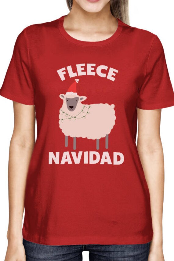 Weihnachten | Fleece Navidad Damen T-Shirt Rot Grafik [Jct114] von ThreeSixFiveDesign
