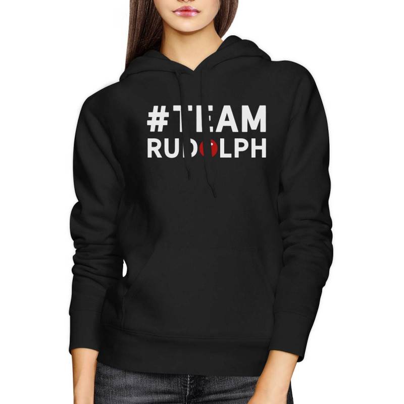 Weihnachten | Team Rudolph Schwarz Kapuzenpullover [Jhd040] von ThreeSixFiveDesign