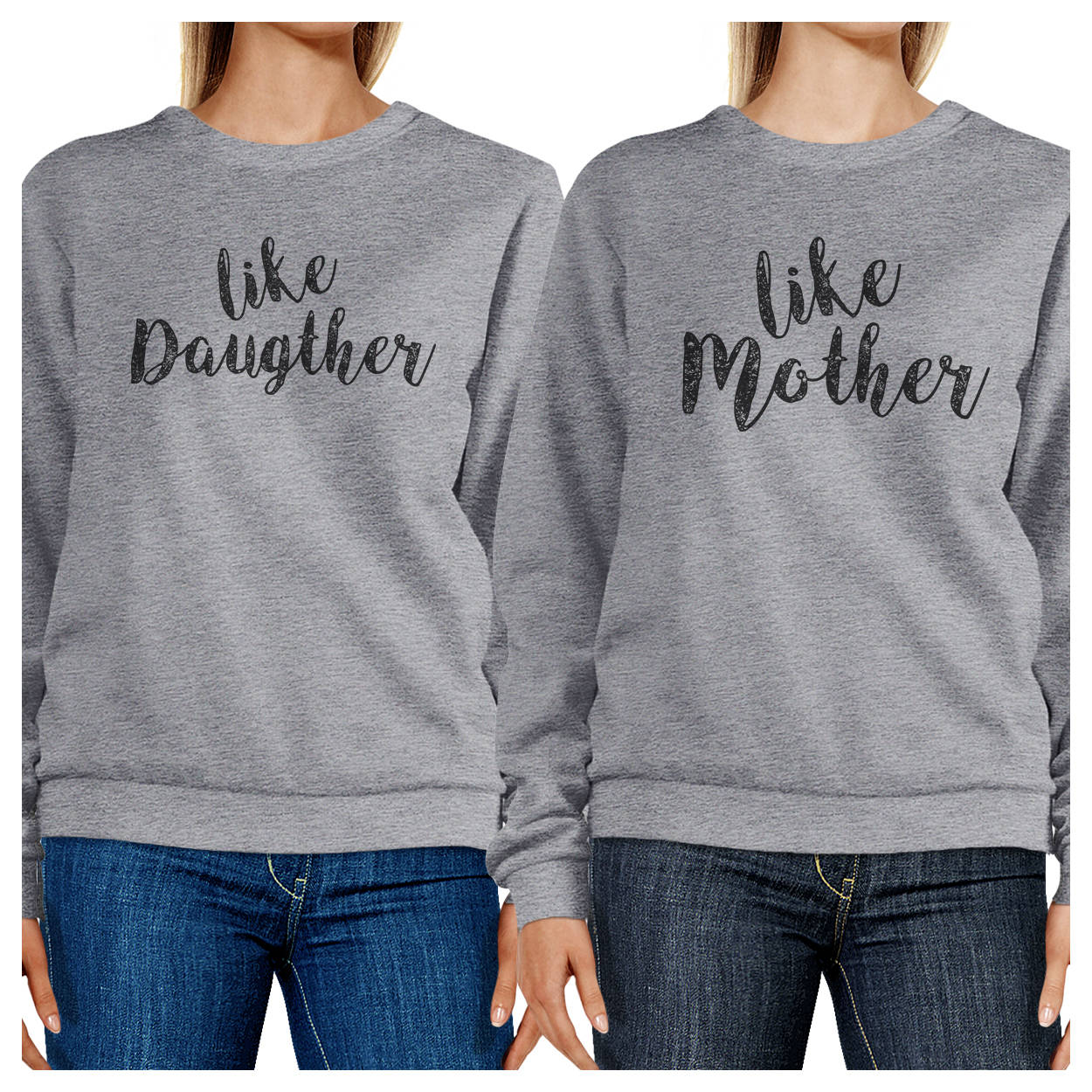 Wie Tochter Mutter Grafik Heather Grau Sweatshirts Set [Fss031He] von ThreeSixFiveDesign