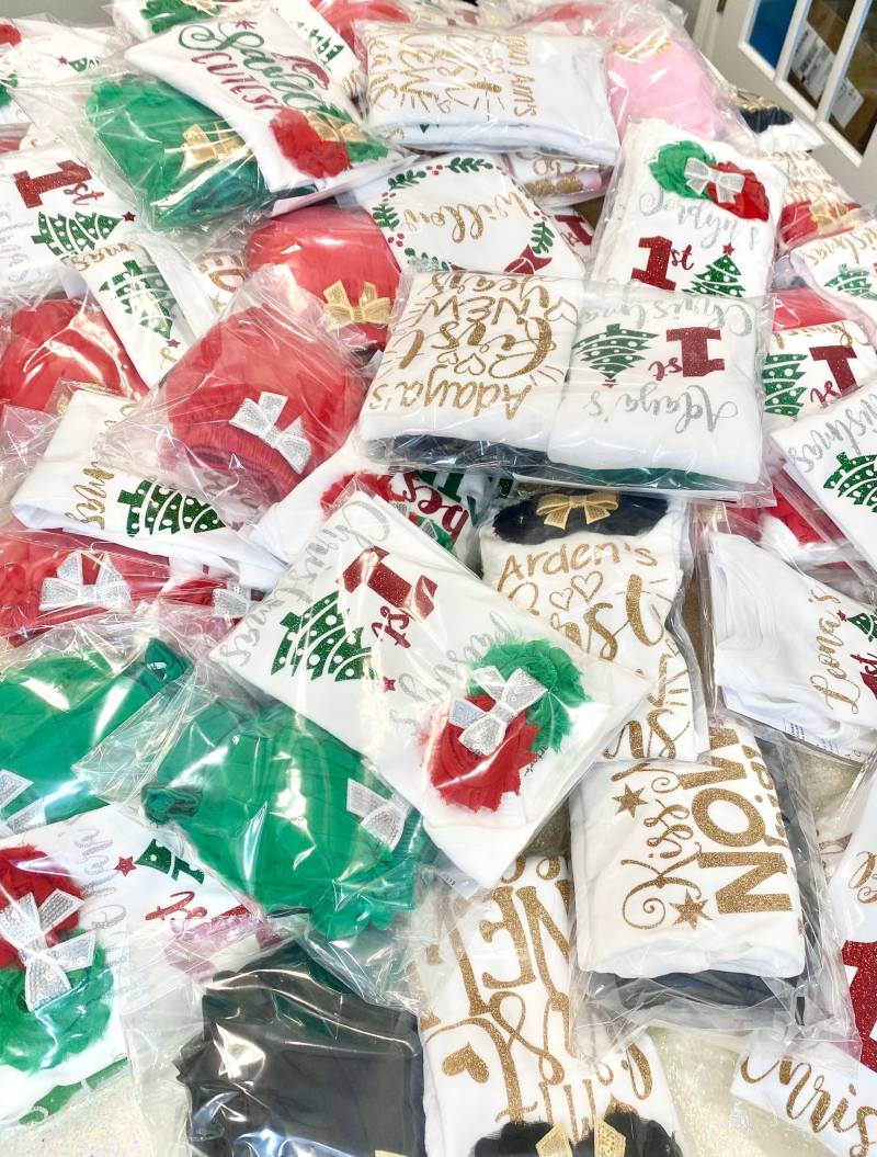 Bestes Geschenk Aller Zeiten Baby-Weihnachts-Outfit | Babys Erste Weihnachten Opt Stulpen Stirnband Rot Und Gold Glitter Rotes Chevron von ThreeSweetLimes