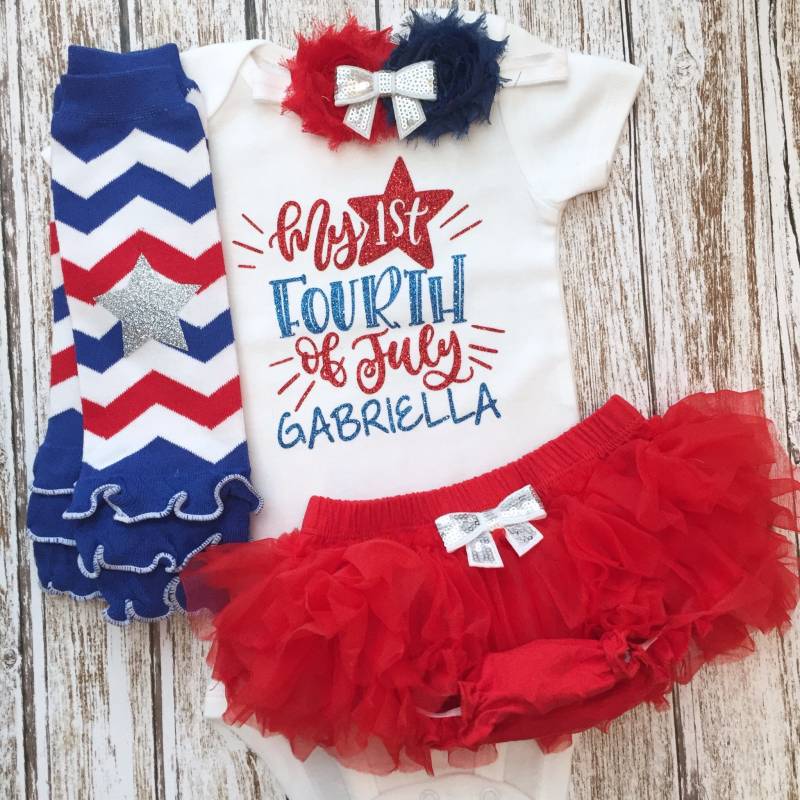 Mein Erster 4.juli Outfit Baby Mädchen Kleidung | Personalisierte Neugeborene Tutu Bloomers Erster Vierter 1Er Unabhängigkeitstag von ThreeSweetLimes
