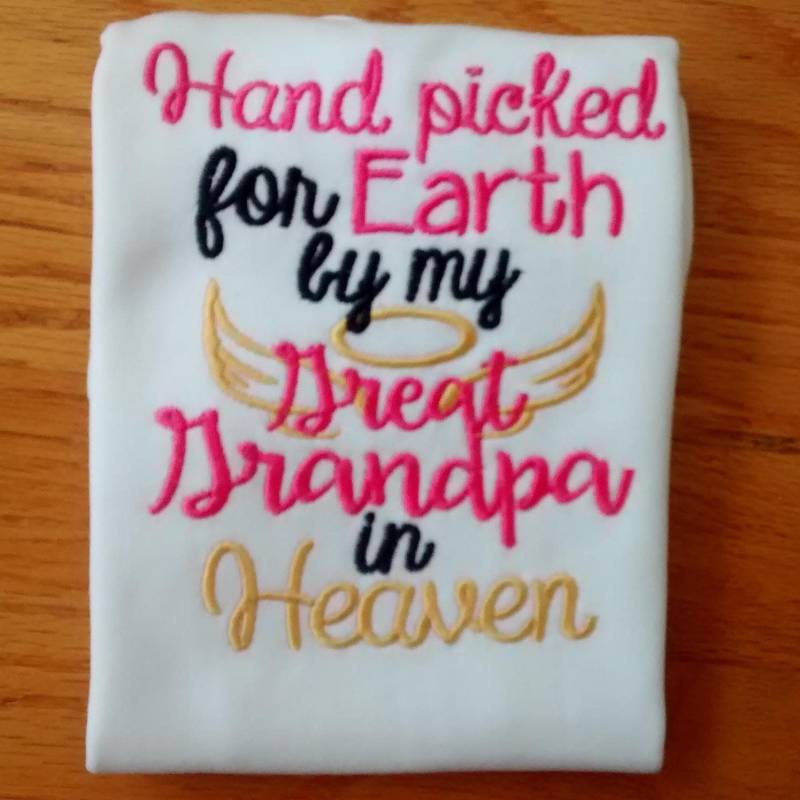 Handverlesen Für Die Erde Durch Meine Große Opa/Opa in Einem Stück Himmel Oder T-Shirt von ThreeThreadsSC