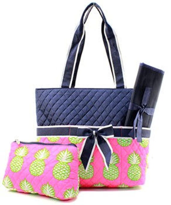 Monogrammiert/Personalisierte Ananas Windel Tasche, Einkaufstasche, Baby-Geschenk von ThreeThreadsSC