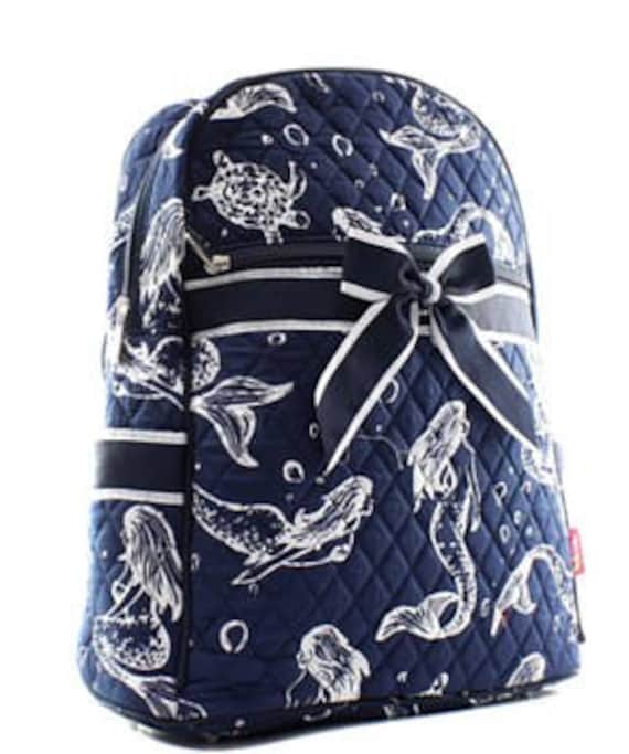 Monogrammiert/Personalisierte Gesteppte Meerjungfrau Rucksack/Bookbag, Kleinkind Büchertasche, Windel Tasche, Vorschule Bookbag von ThreeThreadsSC