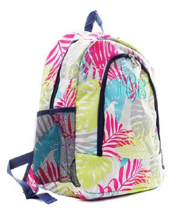 Monogrammiert/Personalisierte Palm Leaf Rucksack/Bookbag, Kinderrucksack von ThreeThreadsSC