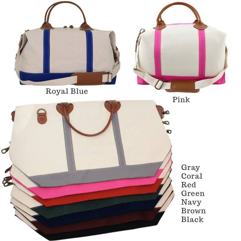 Monogrammierte Weekender Tasche, Monogrammed Overnight Bag, Frauen Geschenk, Brautjungfer Canvas Tasche von ThreeThreadsSC