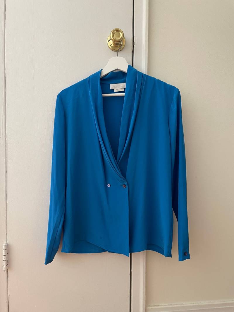 Wunderschöne Vintage Bluse in Blauer Farbe von ThriftByAshmita