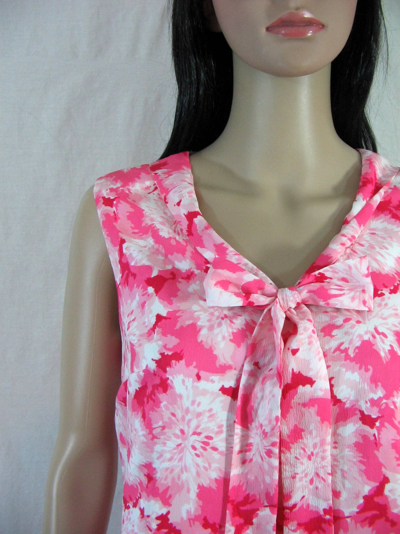 1970Er Pfirsich Florales Shift Style Kleid Von Klopman Mills Mit Original Verkaufsanhänger Ostern Frühlingsblumen Glam von ThriftStoreGlam