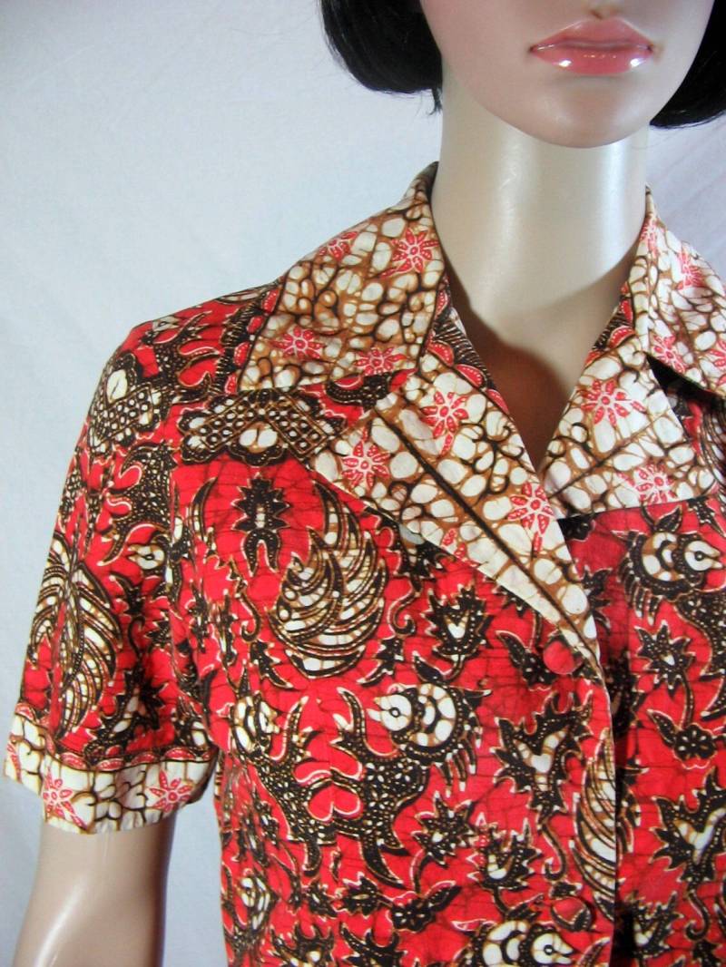 1970Er Smock Bluse Orange Braun 1970Er Smock Bluse Orange Braun von ThriftStoreGlam