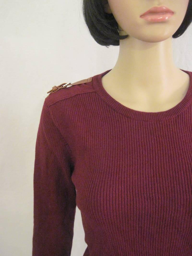 Burgundy Sweater By Ralph Lauren 100% Baumwolle Rib Strick Rundhals Gürtel Mit Schnalle Größe Large Burgundy Sweater By Ralph Lauren 100% Baumwolle Rib Strick Rundhals Gürtel Mit Schnalle Größe Large von ThriftStoreGlam