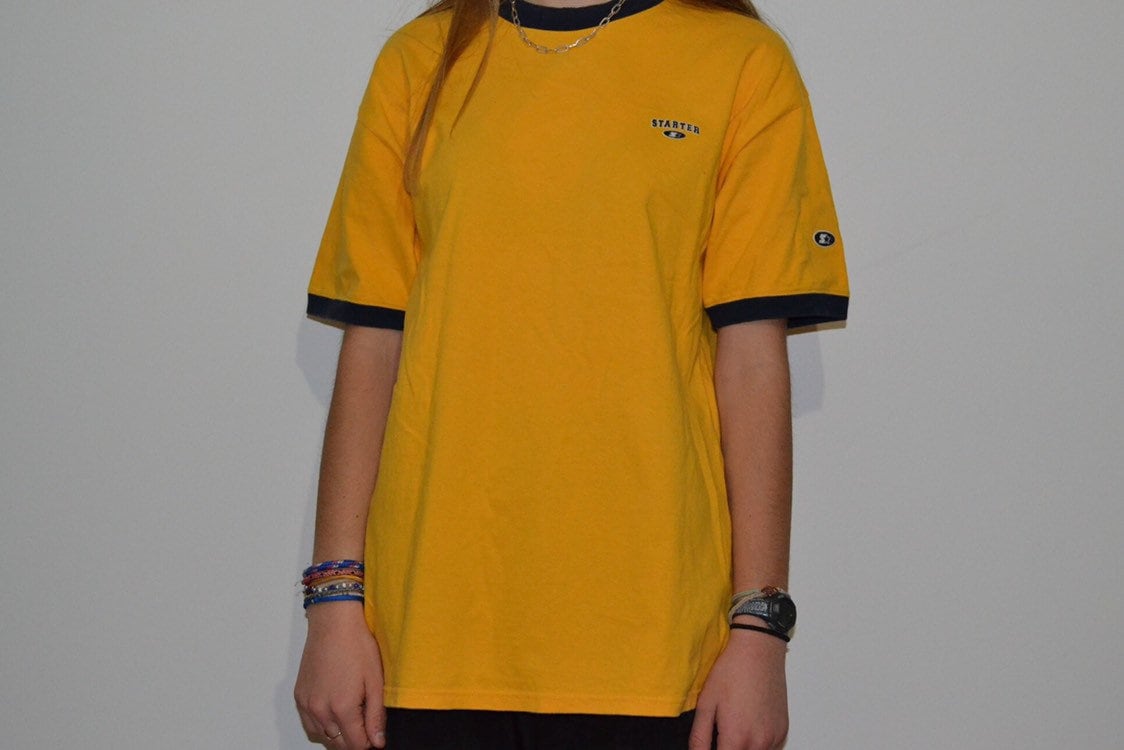 Jahrgang Gelb Starter T Shirt Rundhals Herren Mittelgroß von ThriftstreetClothing