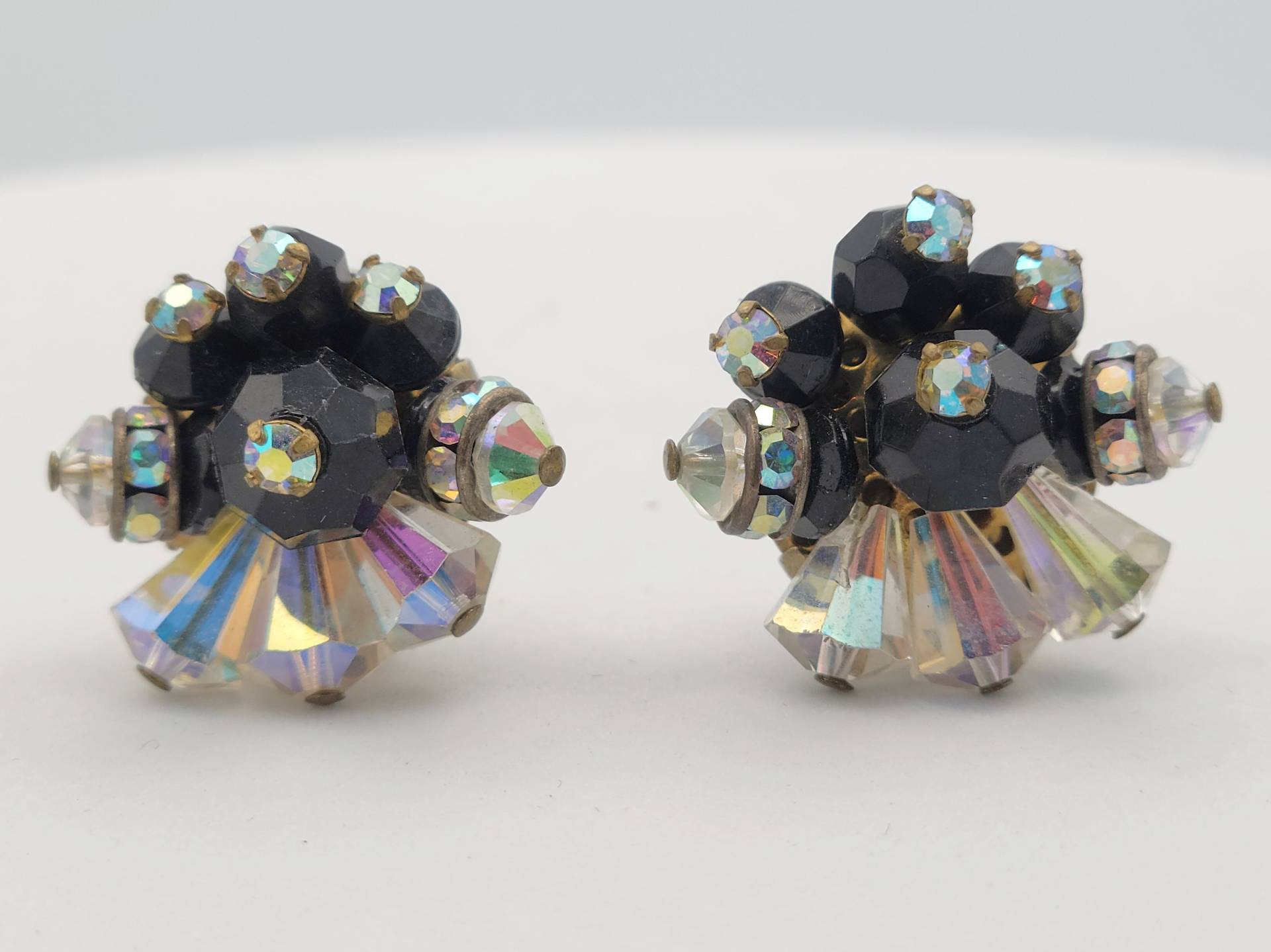 Vintage 1960Er Jahre Schwarz & Schillernde Perlen Ohrstecker Mit Strass Modeschmuck Statement Retro Accessoires Frauen 7/8" Clear Vintage 1960Er Jahre Schwarz & Schillernde Perlen Ohrstecker Mit Strass Modeschmuck Statement Retro Accessoires Frauen 7/8" Clear von ThriftyFindsByKelly