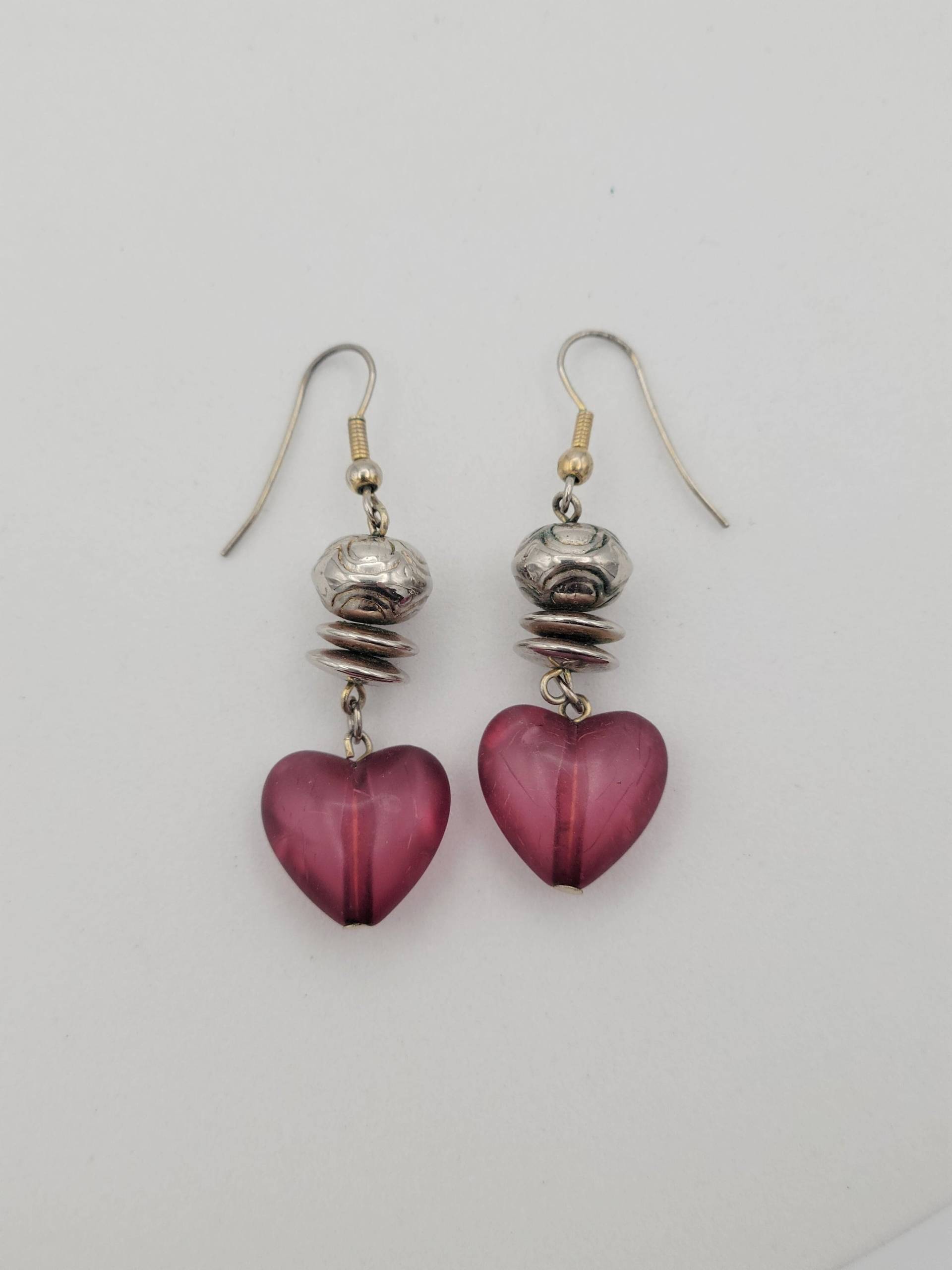 Vintage Silber Ton Metallic & Mauve Herzförmige Perlen Baumeln Ohrringe Modeschmuck Retro Statement Frauen Tropfen Leicht Rosa Vintage Silber Ton Metallic & Mauve Herzförmige Perlen Baumeln Ohrringe Modeschmuck Retro Statement Frauen Tropfen Leicht Rosa von ThriftyFindsByKelly