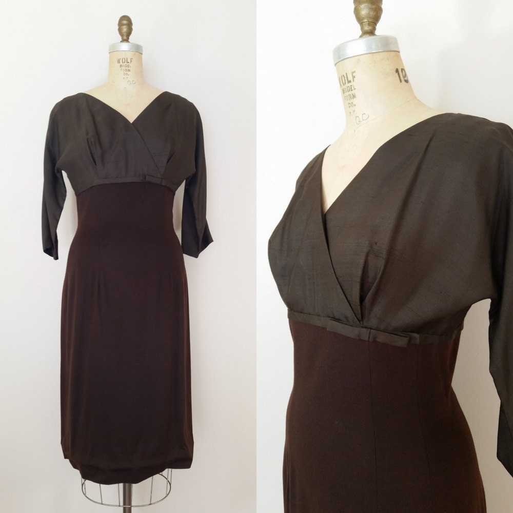 1960Er Jahre Braun Kleid/Hot Toddy Vintage 60Er Wiggle Medium von ThriftyVintageKitten