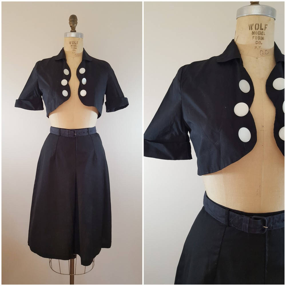 1960Er Jahre Carol Brent Rock Set/Mod Schwarz Abgeschnitten Jacke Und Klein von ThriftyVintageKitten