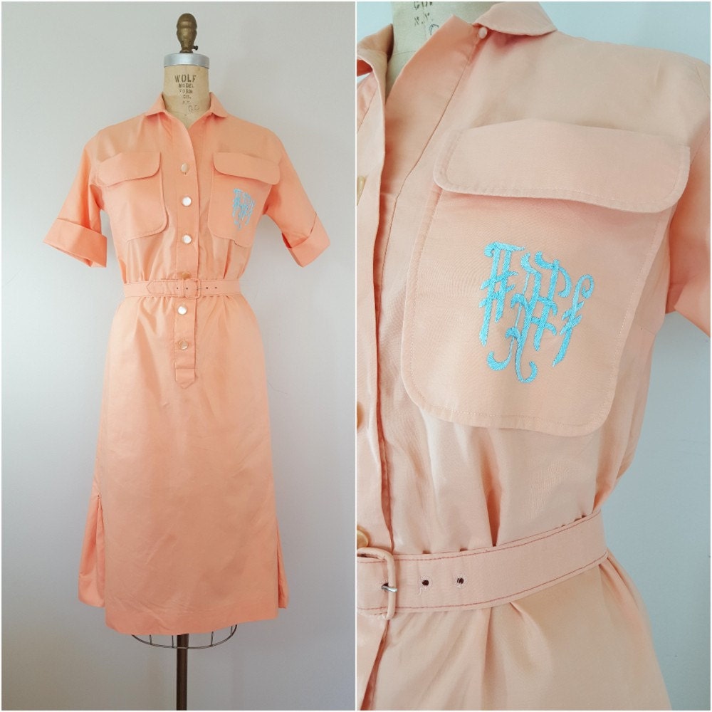 Vintage 1950Er Jahre Kleid/Erste Orange Sherbet Medium Large von ThriftyVintageKitten