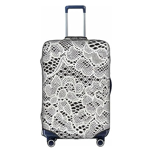 Thril Creative Lace Texture Trolley Kofferbezug Elastische Kofferabdeckung Damen Mädchen Gepäckabdeckung Medium, weiß, M von Thril