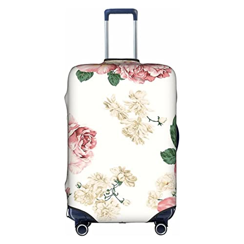 Thril Flower Trolley Kofferüberzug Elastische Kofferhülle Damen Mädchen Gepäckabdeckung Groß, weiß, L von Thril